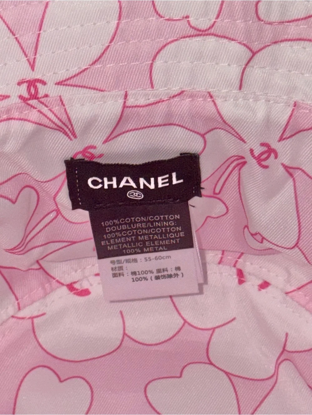 Chanel Beauty GWP Pink CC Rhinestone Logo Bucket Hat
